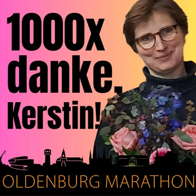 Kerstin hat seit 2008 unzählige Aufgaben im Orgateam bewältigt 💪. Nun hat sie sich zurückgezogen, um mehr Zeit für andere Dinge zu haben. Kerstin wird schwer zu ersetzen sein 🧡. Wir danken dir für die vielen Stunden, die du dem Oldenburg Marathon geschenkt hast 🙏