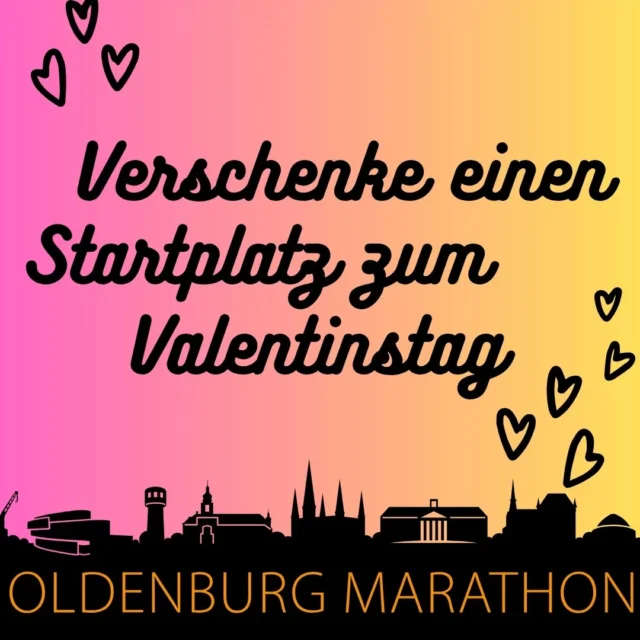 Mit dem oder der Liebsten durchs Ziel laufen – was kann es schöneres geben?
Liebevoll anfeuern ist natürlich auch eine Alternative. Sogar Heiratsanträge hat es bei uns schon gegeben!
Ihr seht: Liebe geht durch den Marathon. Verschenkt einen Gutschein zum Valentinstag:
https://oldenburg-marathon.de/gutscheine/