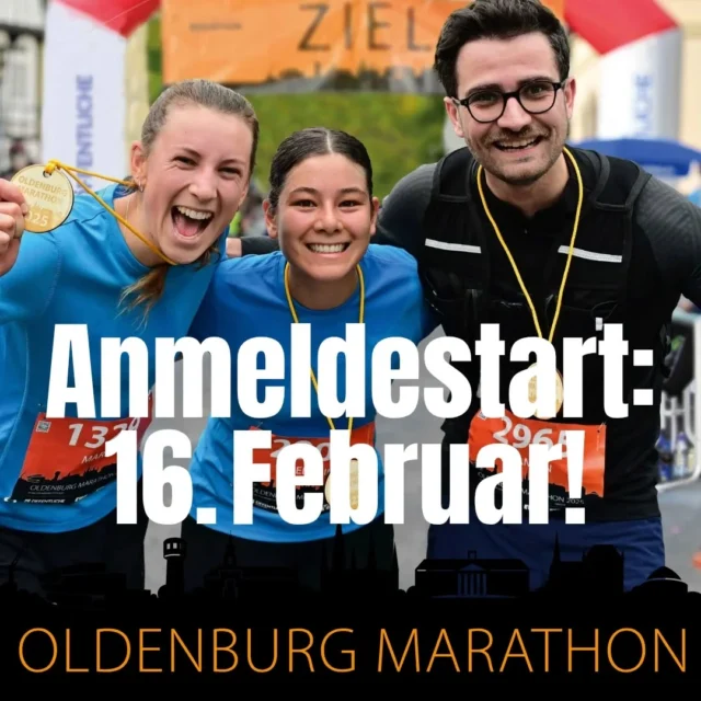 Es geht wieder looooos 👏Ab dem 16.2. freuen wir uns über eure Anmeldungen zu Kindermeile, 5 km, 10 km, HM, Staffel HM und Marathon unter www.oldenburg-marathon.de

Der EWE Marathon startet dieses Jahr in Wardenburg. Hol dir die Big Five und mache an allen fünf Startorten einmal mit!

Wir haben in diesem Jahr einen veränderten Startplan. Der 5 km Lauf startet dieses Mal früh!

Auf geht's 🥳🥳🥳